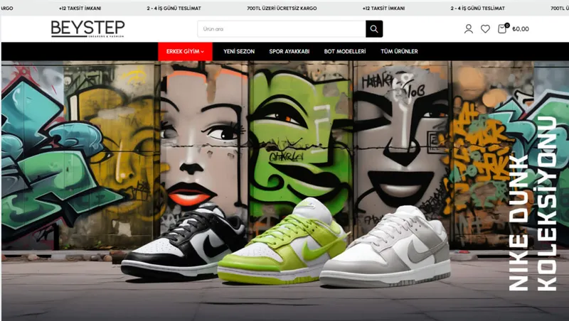 Beystep web sitesi ana sayfası