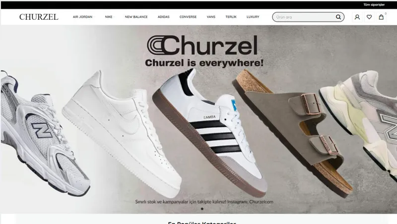 Churzel web sitesi ana sayfası