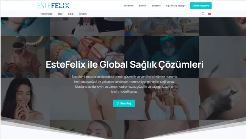 Este Felix web sitesi ana sayfası