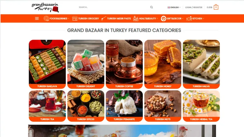 Grand Bazaar in Turkey web sitesi ana sayfası