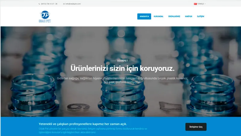Odak Pet web sitesi ana sayfası