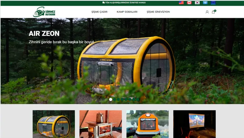 Sönmez Outdoor web sitesi ana sayfası