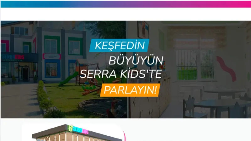 Serra Kids web sitesi ana sayfası